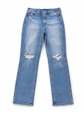 GAP Vintage Slim High Rise Jeans 30x30 Light Wash Distressed Straight Leg